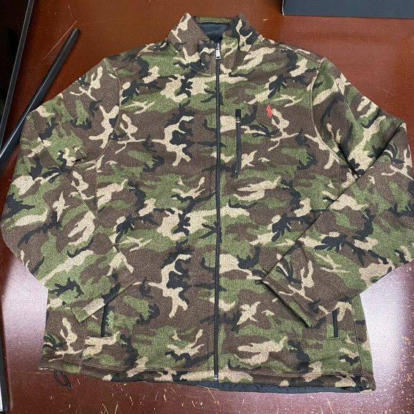 Polo Ralph Lauren Mens Multicolor Camouflage Long Sleeve Full Zip Jacket